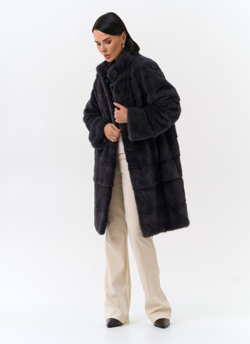 Норковая шуба трансформер, поперечная со стойкой Норковая шуба трансформер, поперечная со стойкой