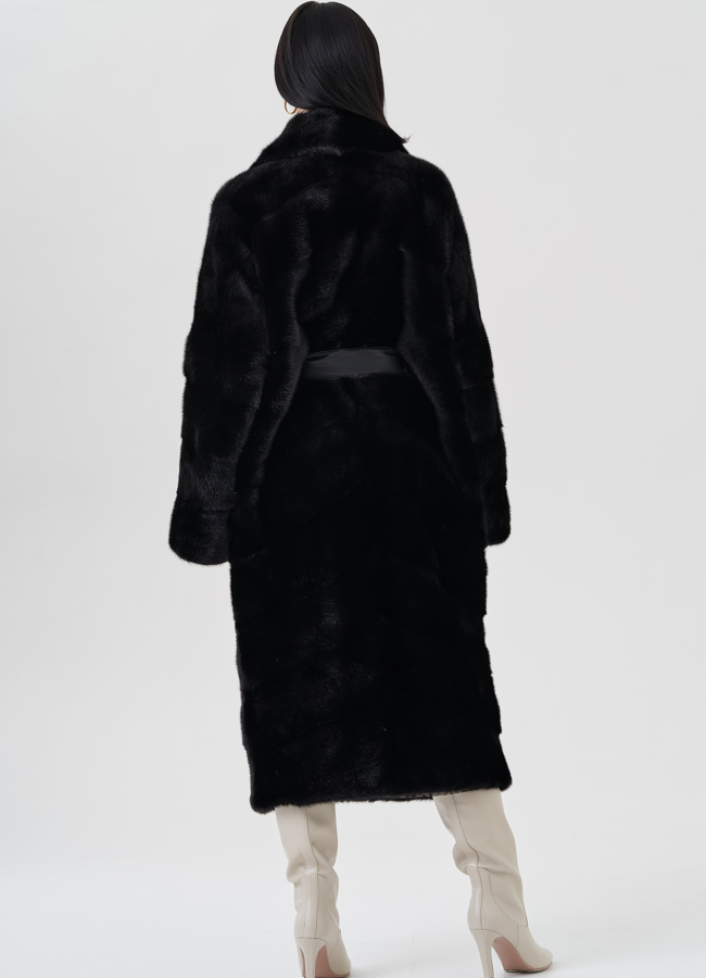 фото Норковая шуба с английским воротником  модель № 24651