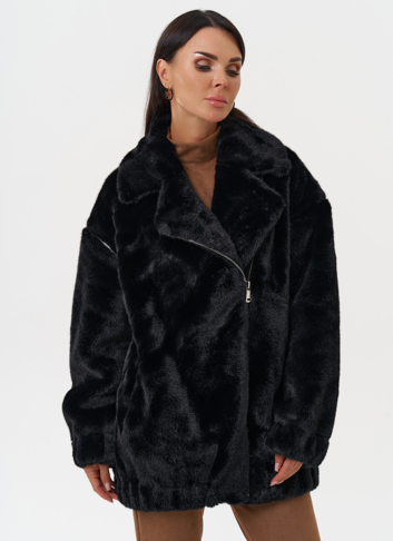 Женская шуба из эко меха со съёмными рукавами