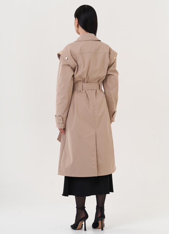 Классический плащ бежевого цвета модель № 27018 универмаг малина