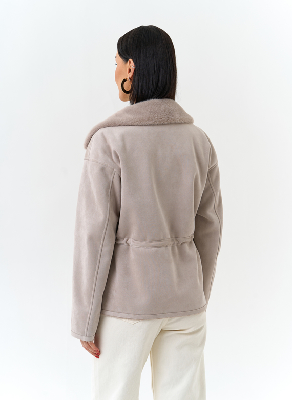 Женская дубленка из эко замши