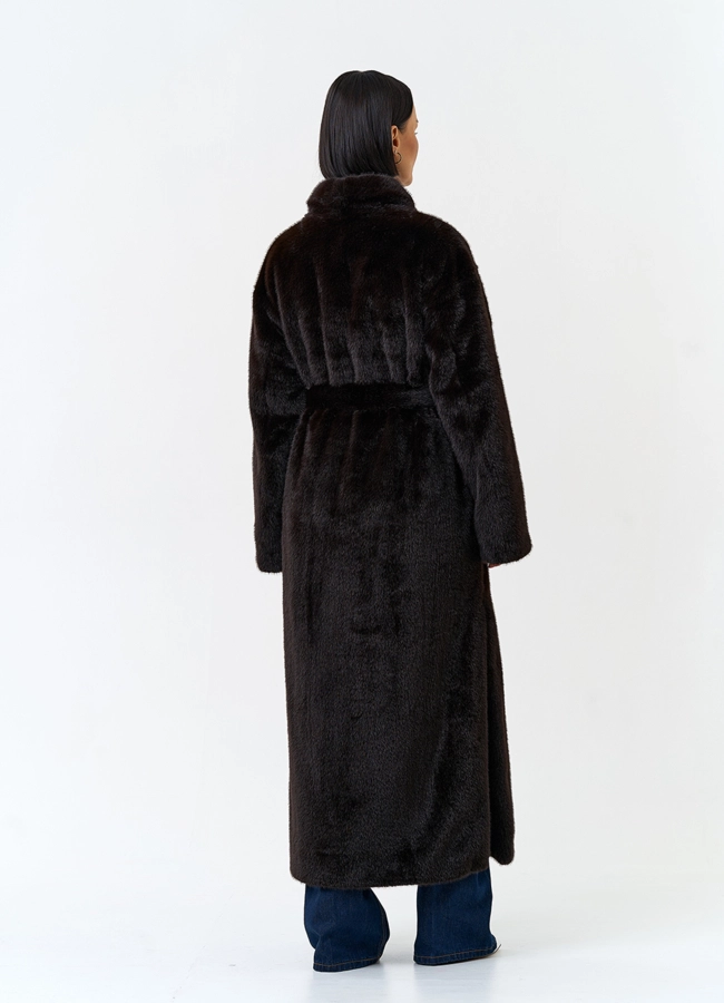 фото Длинная шуба из эко меха модель № 33880 фото