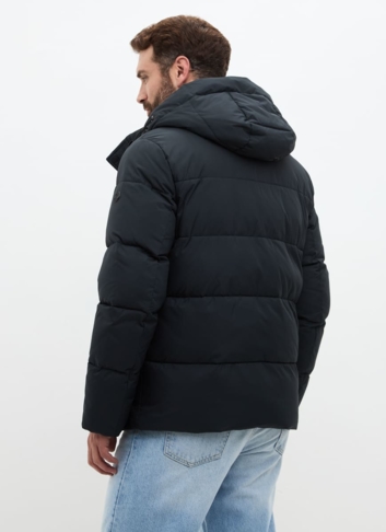 Мужской пуховик с капюшоном больших размеров