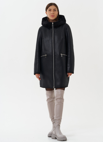 Двухсторонняя дубленка из эко кожи