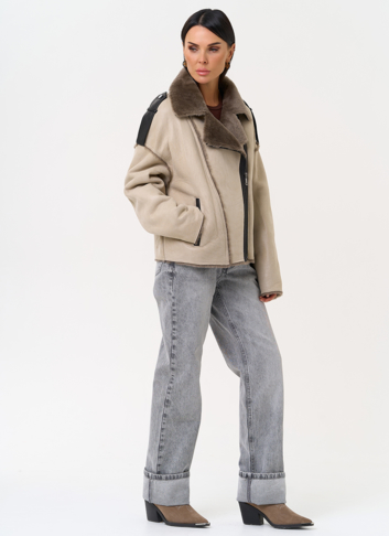 Светлая натуральная дубленка