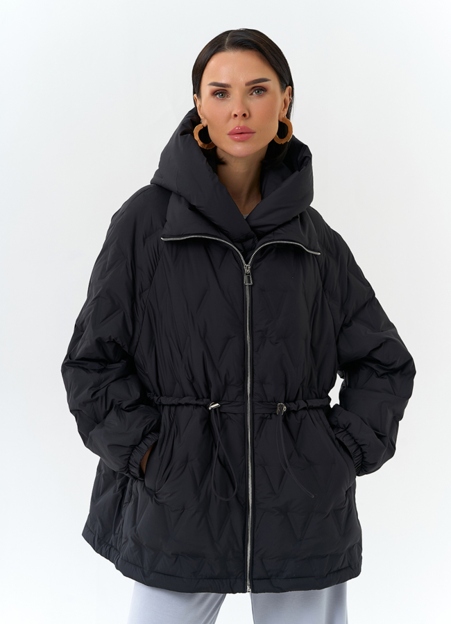 Женская демисезонная парка модель № 32721 меха малина