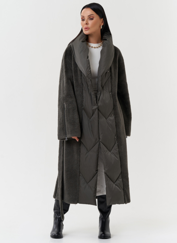 Комбинированное пальто на утеплении