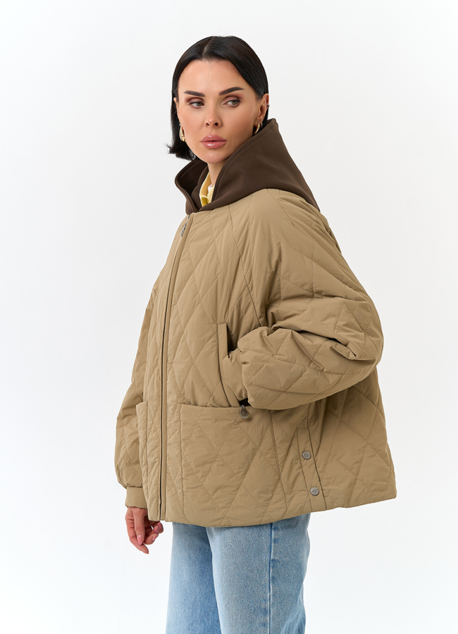 Женская куртка с трикотажным капюшоном модель № 32838 универмаг малина