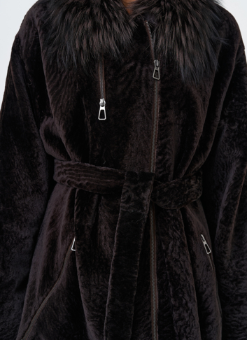 Дубленка натуральная с воротником из меха лисы