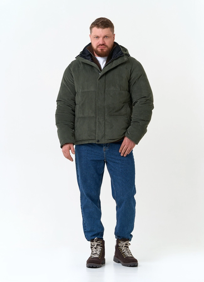 Мужской пуховик с капюшоном модель № 34062 универмаг малина фото