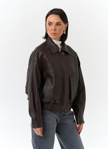 Женская куртка бомбер из натуральной кожи