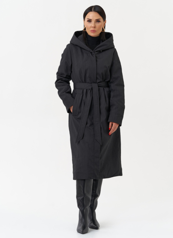 Пальто женское утепленное с эффектом жатой ткани