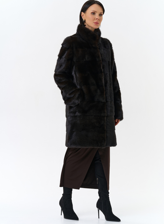 Поперечная шуба из норки