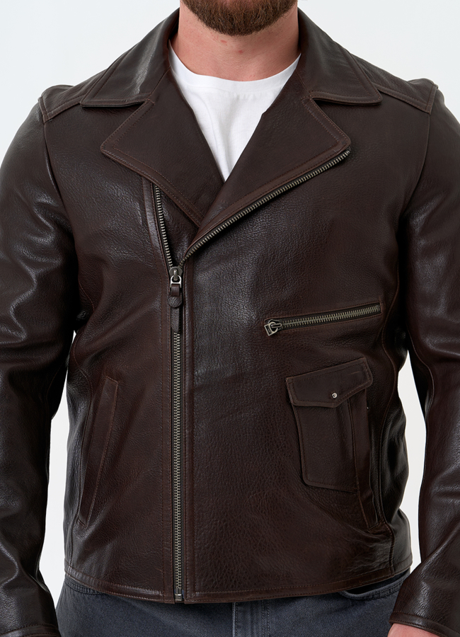 Мужская куртка косуха из натуральной кожи модель № 32863 универмаг малина