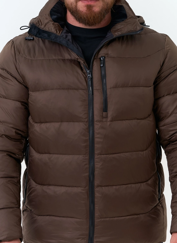 Мужской пуховик с капюшоном  фото