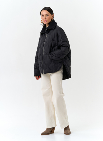 Женская двухсторонняя куртка с высоким воротником