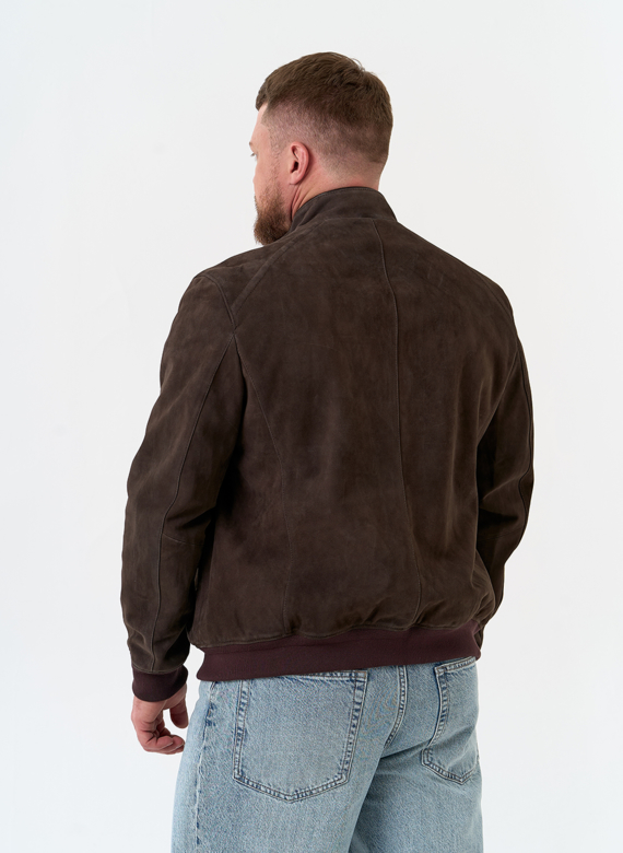 Мужская куртка бомбер из натуральной замши
