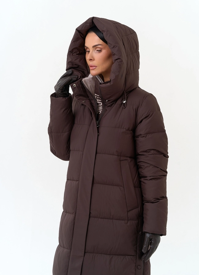 Женский пуховик с капюшоном модель № 34283 универмаг малина фото
