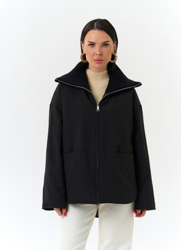 Женская двухсторонняя куртка с высоким воротником