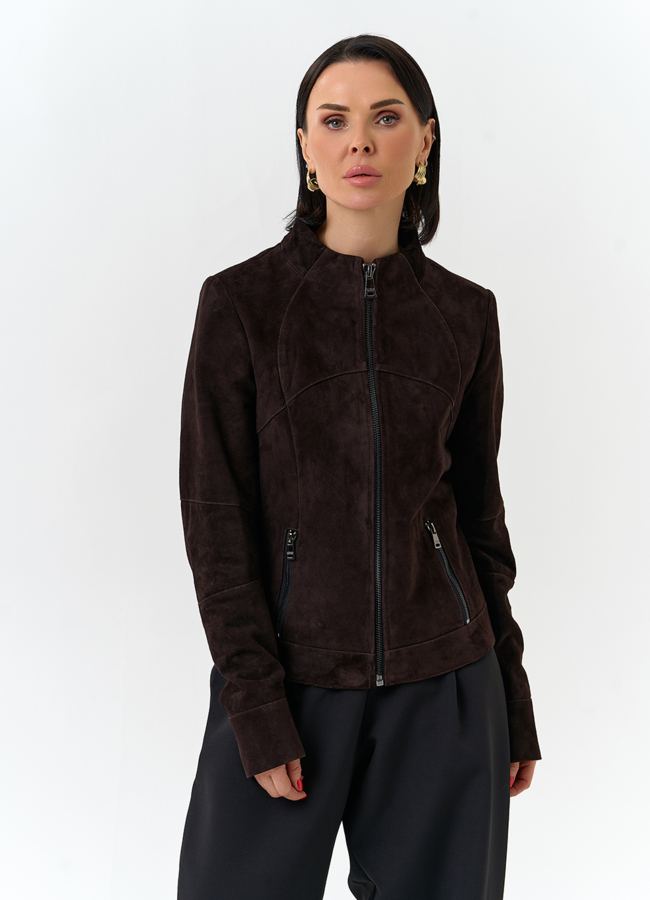 Женская куртка из натуральной замши модель № 32523 универмаг малина