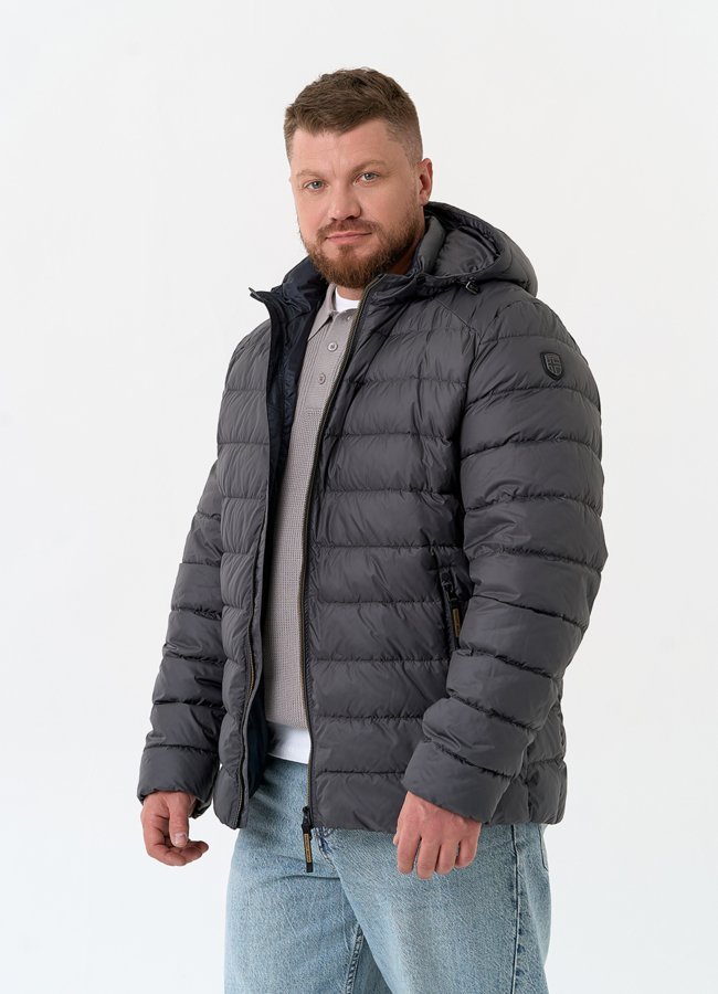 Куртка мужская с капюшоном модель № 32519 меха малина