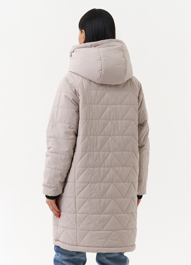 Женская удлиненная куртка с капюшоном модель № 30012 в рассрочку